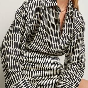 Heirlome Silk dress top in Polka dot print Angelico top shirt NEW XS